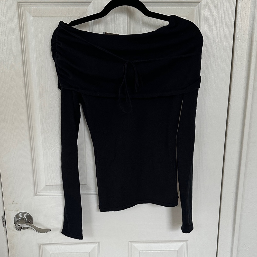 Meshki Black Off-Shoulder Top